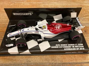 ✅ Charles Leclerc 1:43 Azerbaijan GP 2018 Alfa Romeo Sauber beschikbaar voor biedingen