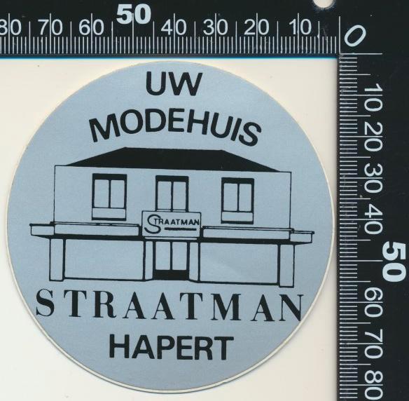 Sticker: Modehuis Straatman - Hapert, Verzamelen, Stickers, Zo goed als nieuw, Bedrijf of Vereniging, Verzenden
