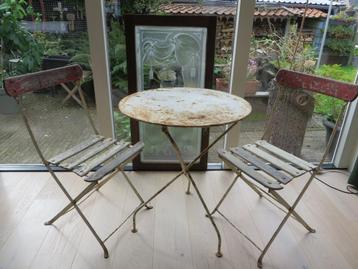 Antieke bistroset rond c.a. 1900 uit Parijs beschikbaar voor biedingen