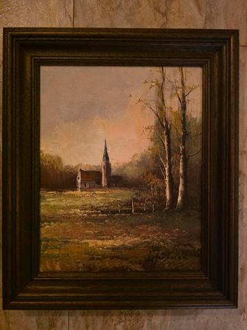 Antiek olieverfschilderij beschikbaar voor biedingen