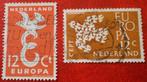 Nederland - 2x Europa 12c, Postzegels en Munten, Postzegels | Nederland, Verzenden, Na 1940, Gestempeld