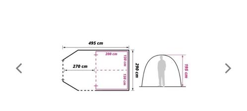 katoenen tunneltent, 4 pers., Caravans en Kamperen, Tenten, tot en met 4, Gebruikt, Ophalen