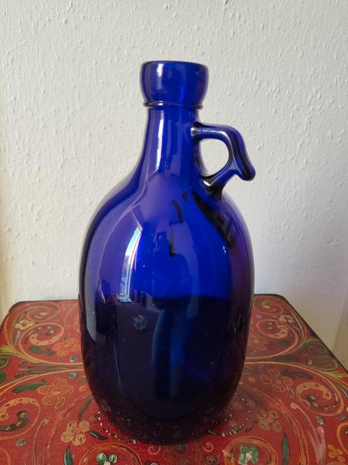 Prachtige blauwe glazen kruik, Antiek en Kunst, Antiek | Glas en Kristal, Verzenden