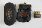 3 oude Petit Point voorwerpen. Nageletui, beurs en aansteker, Ophalen of Verzenden