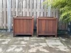 Teak Houten Bloembakken - 80x80x80cm, Tuin en Terras, Bloembakken en Plantenbakken, Ophalen, Gebruikt, Vierkant, Tuin