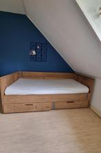 Steigerhouten bed 90x200, Ophalen, Gebruikt, Eenpersoons