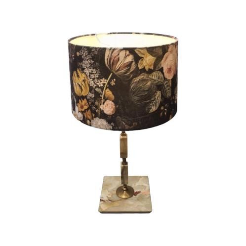 Vintage onyx en messing tafellamp, Huis en Inrichting, Lampen | Tafellampen, Gebruikt, Minder dan 50 cm, Overige materialen, Ophalen