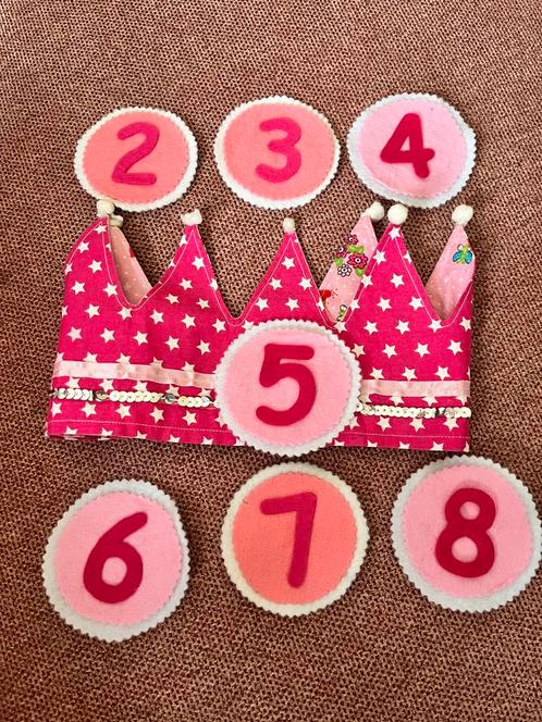 Verjaardagskroon roze verjaardag van Pip en stip, Kinderen en Baby's, Kinderspulletjes, Gebruikt, Ophalen of Verzenden