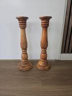 2 massieve bewerkte kandelaars, Ophalen of Verzenden, Zo goed als nieuw, Overige materialen, 25 tot 50 cm