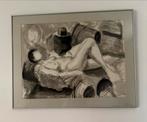 Pieter Pessers Tekening - Naakt, 1994, Ingelijst Art Deco St, Ophalen of Verzenden
