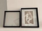 2 mooie donkerbruine houten lijsten vt wonen met glas, Minder dan 50 cm, Gebruikt, Ophalen of Verzenden, Minder dan 50 cm