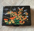 Vintage zwart Chinees Japans spiegel doosje sieradendoosje, Antiek en Kunst, Ophalen of Verzenden