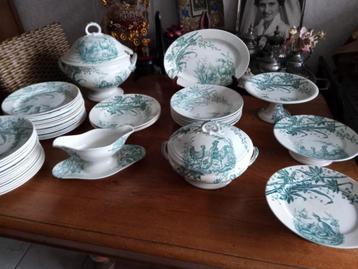 te koop serviesdelen OISEAUX Societe Ceramique uit 1890 beschikbaar voor biedingen