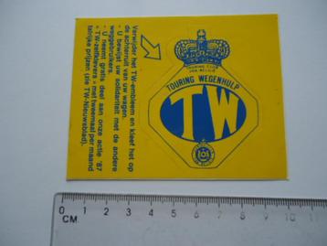 sticker oud TOURING WEGENHULP club van Belgie auto oldtimer beschikbaar voor biedingen