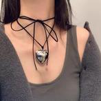 Zwarte Fluwelen Choker Ketting met Groot Hart, Verzenden, Nieuw