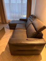 Grijze Chateau d'Ax Leren 3zits en 2zits bank, Ophalen, Gebruikt, Rechte bank, Vierpersoons of meer