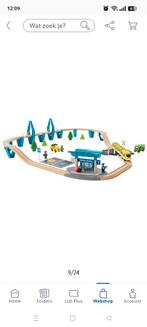 Treinset, Kinderen en Baby's, Speelgoed | Houten speelgoed, Ophalen of Verzenden, Gebruikt, Duw- of Trekspeelgoed