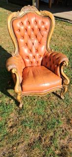 Klassieke leren fauteuil, Ophalen, Gebruikt, Klassiek, 75 tot 100 cm
