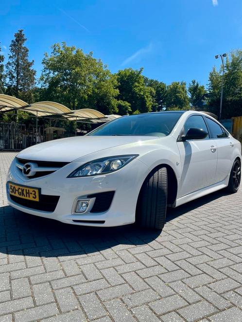 Mazda 6 2.5 Sedan 2008 Sport 170 PK GT-M Wit, Auto's, Mazda, Particulier, ABS, Airbags, Airconditioning, Bluetooth, Bochtverlichting