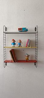 Vintage Boekenrek met Boekensteunen - 48x60x14 cm, Ophalen of Verzenden, Gebruikt