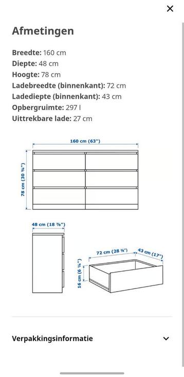 Ikea Malm ladekast met 6 lades - afbeelding 6