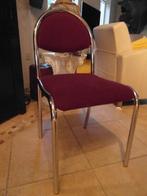 3 stoelen stof retro vintage metaal onderstel, Huis en Inrichting, Stoelen, Ophalen, Overige kleuren, Drie, Zo goed als nieuw
