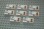 L1034 Tegels 2x4 wit met opdruk honden op wip wap 8 st., Ophalen of Verzenden, Nieuw, Losse stenen, Lego
