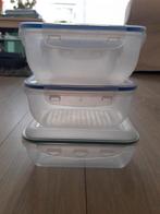 4 stuks vershouddozen met sluitclips, Ophalen of Verzenden, Gebruikt, Wit, Bus of Trommel
