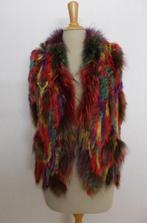 Ibiza/festival kleurig konijnbont gilet/top! L/XL, Verzenden, Zo goed als nieuw, Maat 42/44 (L), Bruin