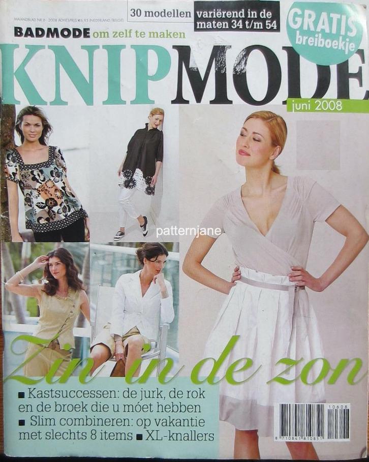 4 x Knipmode : 6/2008 10/2007 3/2001 en 8/2002, Hobby en Vrije tijd, Kledingpatronen, Zo goed als nieuw, Overige typen, Vrouw