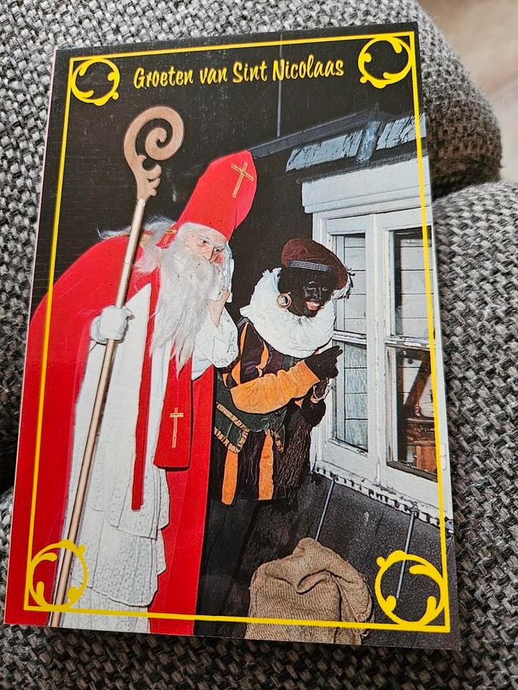Sinterklaas en zwarte piet  ansichtkaart, Verzamelen, Ansichtkaarten | Themakaarten, Gelopen, 1980 tot heden, Ophalen of Verzenden