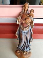 Antieke Houten Muur madonna 25x10cm met Kind Muurdecoratie, Antiek en Kunst, Antiek | Religie, Ophalen of Verzenden