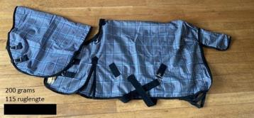 Grijs Winterdeken met hals 200 grams Maat 115 ruglengte beschikbaar voor biedingen