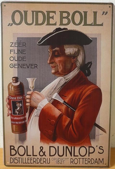 Oude boll Jenever reclamebord van metaal wandbord deco, Verzamelen, Merken en Reclamevoorwerpen, Nieuw, Reclamebord, Ophalen of Verzenden