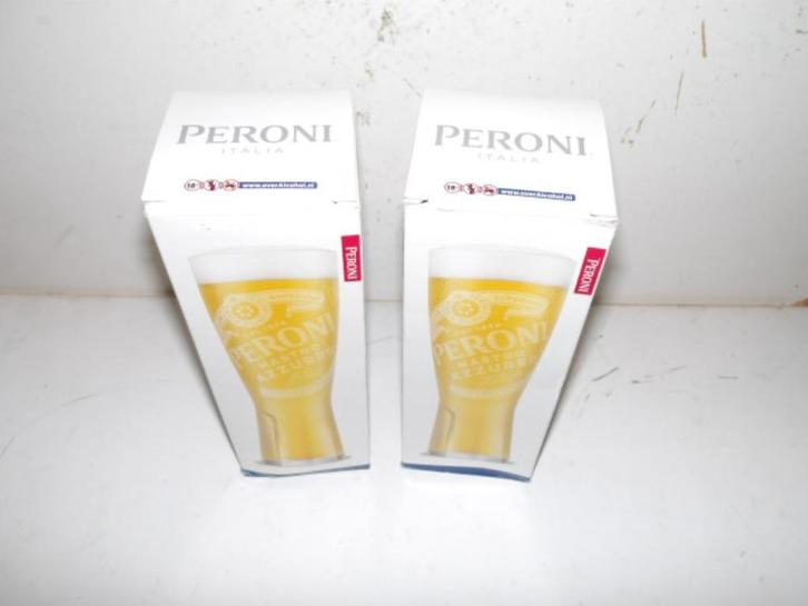 Peroni bier glazenset (nr.1) 2 stuks, Verzamelen, Biermerken, Nieuw, Glas of Glazen, Overige merken, Ophalen of Verzenden