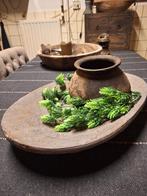 Landelijke stenen schaal, Huis en Inrichting, Woonaccessoires | Schalen en Manden, Ophalen of Verzenden, Zo goed als nieuw, Rond