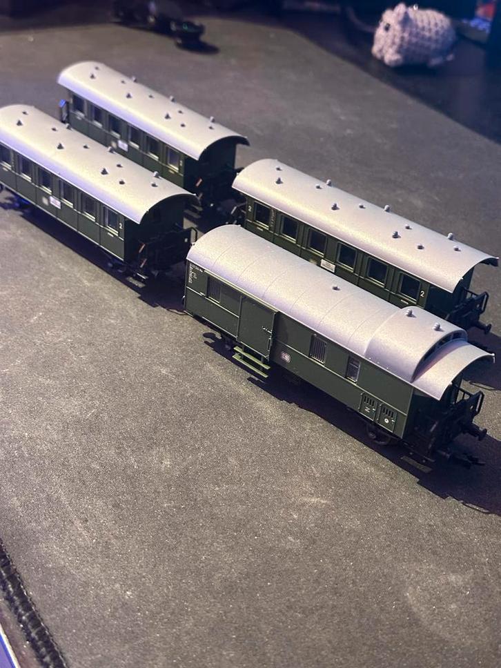 Fleischmann H0 DB Personenwagon Set + Bagagewagon, Hobby en Vrije tijd, Modeltreinen | H0, Zo goed als nieuw, Wagon, Gelijkstroom