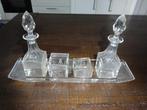Art Deco glazen Olie, Azijn, Peper en Zout Stel., Antiek en Kunst, Ophalen of Verzenden