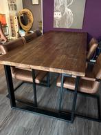 Industriële eettafel (!!BIJPASSENDE SALONTAFEL OOK TE KOOP!), Huis en Inrichting, Ophalen, 200 cm of meer, 50 tot 100 cm, Zo goed als nieuw