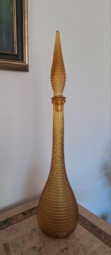 Vintage Empoli Amberkleurige Karaf 56 cm beschikbaar voor biedingen