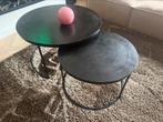 Richmond Salontafel Bolder set van 2 aluminium zwart, Huis en Inrichting, Tafels | Salontafels, Gebruikt, 50 tot 100 cm, Rond