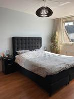 Boxspring 160x200 + 2 nachtkastjes, Tweepersoons, Ophalen of Verzenden, Zo goed als nieuw, 200 cm