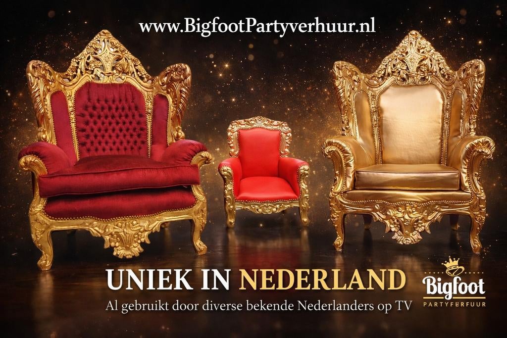 Luxe troon stoelen te huur, Hobby en Vrije tijd, Feestartikelen | Verhuur, Zo goed als nieuw, Overige, Verzenden