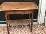 Antiek Houten Sidetable met Lade, Gebruikt, Eikenhout, Minder dan 50 cm, Ophalen of Verzenden
