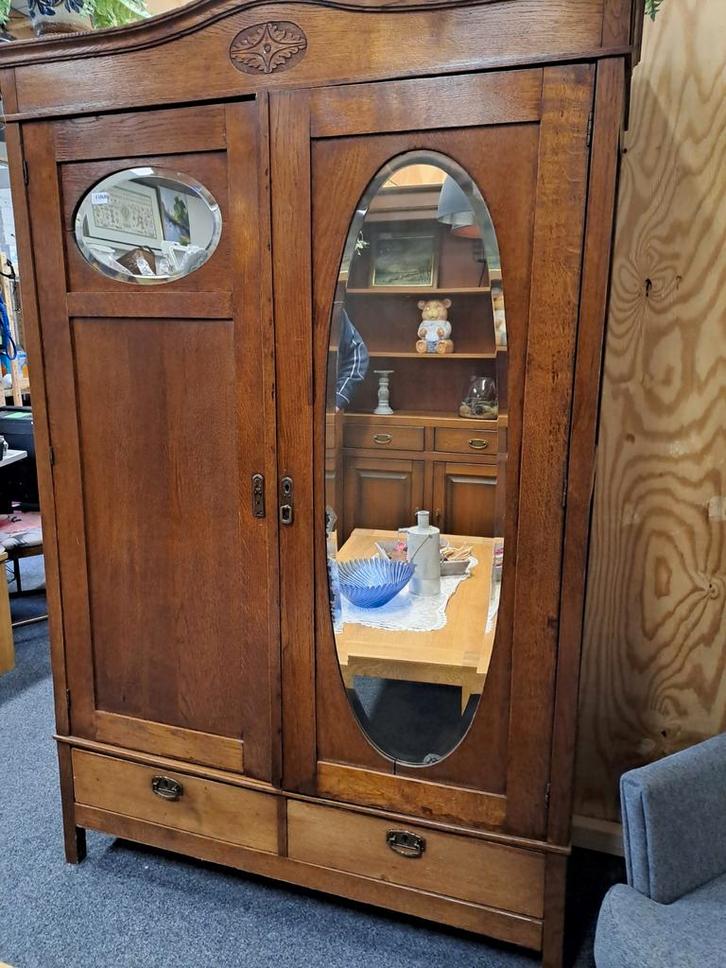 Antieke spiegelkast - 150 jaar oud, Antiek en Kunst, Antiek | Meubels | Kasten, Ophalen