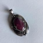 prachtige zilveren art nouveau hanger met paarse steen, Sieraden, Tassen en Uiterlijk, Antieke sieraden, Ophalen of Verzenden