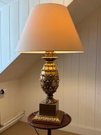 Bladvergulde houten tafellamp, Huis en Inrichting, Lampen | Tafellampen, Ophalen, Gebruikt, Klassiek, Minder dan 50 cm