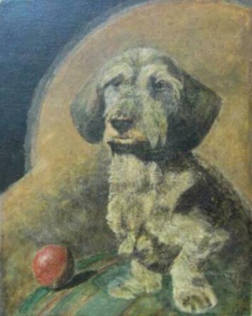 schilderijen met HONDEN== kleine collectie == beschikbaar voor biedingen