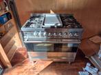 Boretti Milano RVS met dubbele oven 90cm breed, Witgoed en Apparatuur, Fornuizen, Ophalen, Gebruikt, 60 cm of meer, Gas