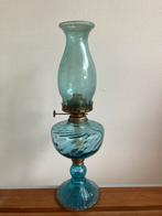 Vintage Blauwe Glazen Olielamp, Ophalen